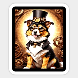 Steampunk Dog, Graphic Design With Animals Sticker